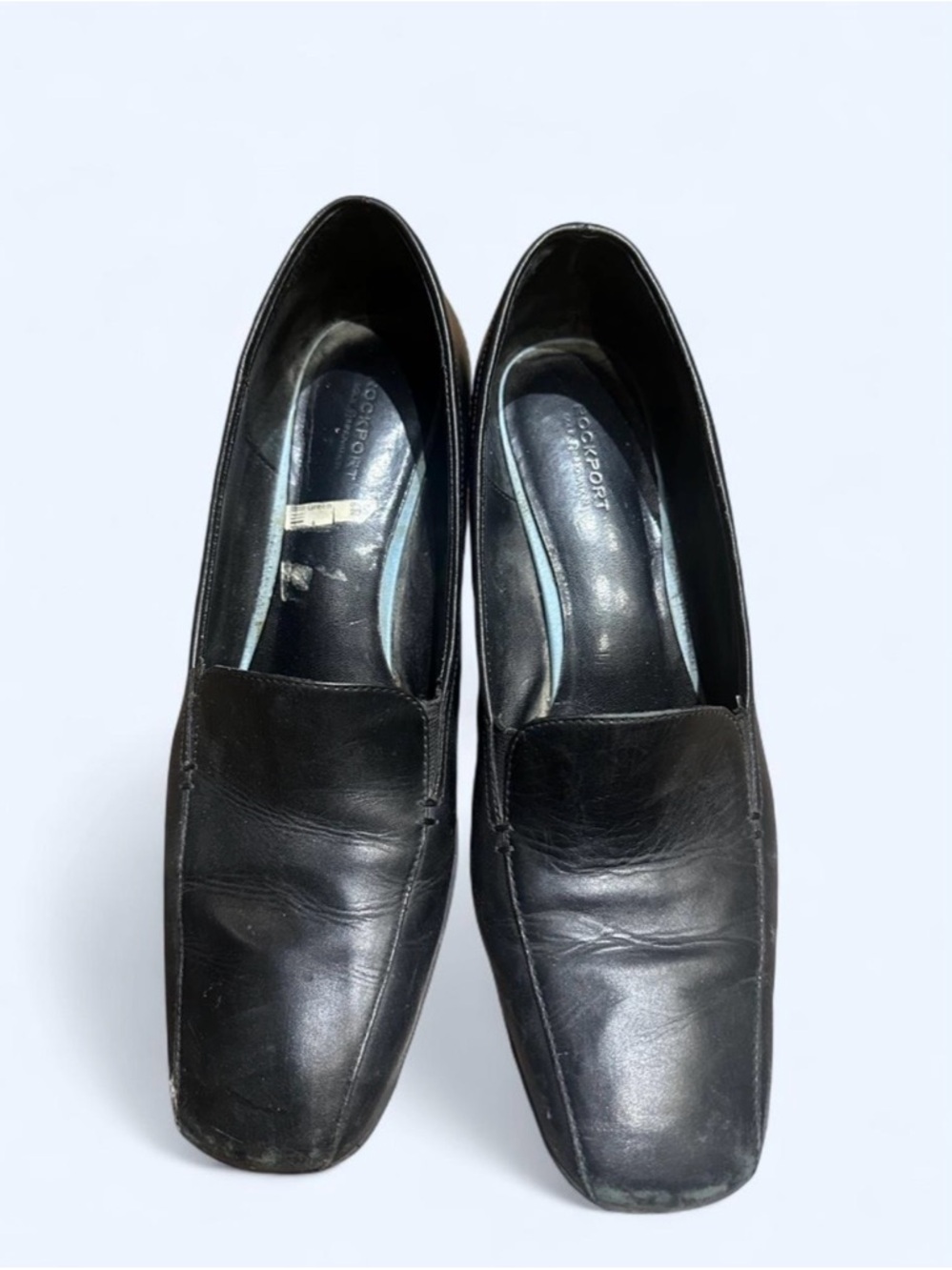 Rockport Black Leather Women's Slip-On Heels